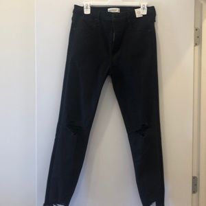 High rise super skinny ankle black jeans